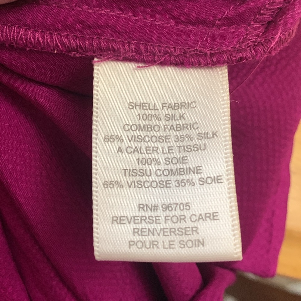 Rebecca Taylor Silk Fuchsia Size 6 Sleeveless Dress Ruffle Detail Pockets EUC - Picture 10 of 14